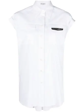 Brunello Cucinelli embroidered short-sleeve shirt - Neutrals