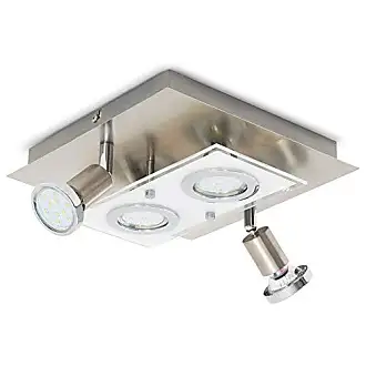 B.K.Licht Plafonnier Applique LED orientable 2 spots I 2 ampoules 5W 400lm  GU10 incl. I IP44 I Plafonnier lampe salle de bain