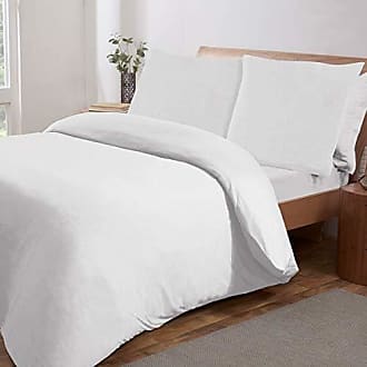 Housse de Couette Unie avec taie d'oreiller – Gris Simple Infroissable Sleepdown Parure de lit en Jersey mélangé – Facile d'entretien 