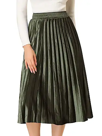 Plan C asymmetric pleated skirt - Green