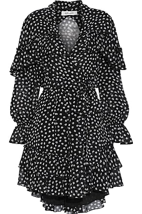 Diane Von Fürstenberg Diane Von Furstenberg Woman Martina Ruffled Printed Chiffon Mini Wrap Dress Black Size M