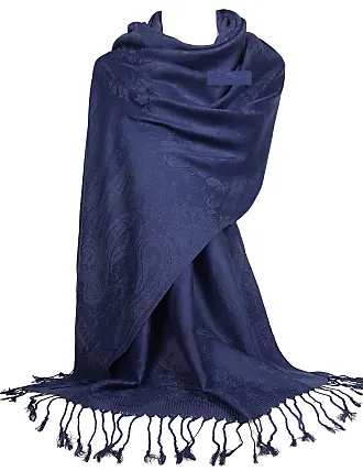 LissKiss Steel Blue Large Paisley On Grey Pashmina Feel - Scarf at   Women's Clothing store