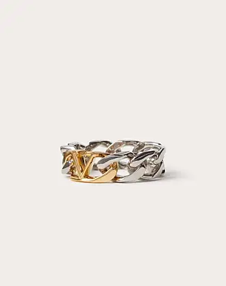 Valentino Garavani chain link logo-embellished ring - Silver