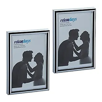 Relaxdays Cadres photo, lot de 2, format DIN A4, passe-partout 15x20 cm,  picture frame à poser ou suspendre, noir