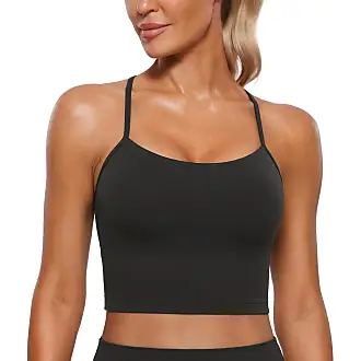 CRZ YOGA Womens Strappy Longline Sports Bra - Wirefree Criss Cross Padded  Crop Tank Top Workout Yoga Bras Black XX-Small : : Clothing, Shoes  & Accessories