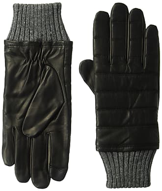 Croft & Barrow Leather Winter Driving Gloves for Men L Black Knit Trim 