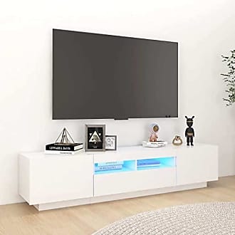 vidaXL TV Schrank mit LED Hochglanz Grau Lowboard Fernsehtisch Fernsehschrank 