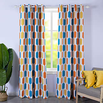 Colorful Curtains Abstract Curly Floral Window Drapes 2 Panel Set 108x84 Inches 