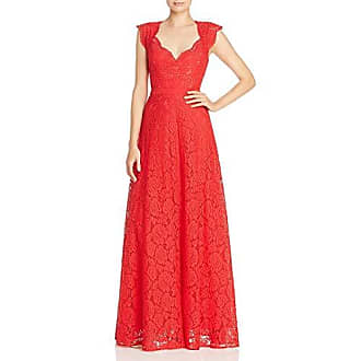 Bcbgmaxazria Womens Scalloped Lace Gown, Burnt Red, 8