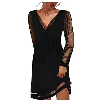 Generico Vestiti Taglie Forti Donna Curvy Abiti Lunghi da Donna con Stampa  Casual Abito a Maniche Corte con Bottoni a Maniche Corte Abito Trasparente  (Black, S) : : Moda