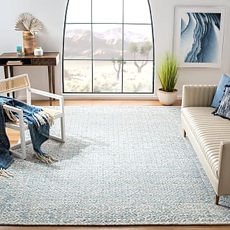 Safavieh Abstract Collection 6 x 6 Square Blue/Ivory ABT342N Handmade Premium Wool Area Rug