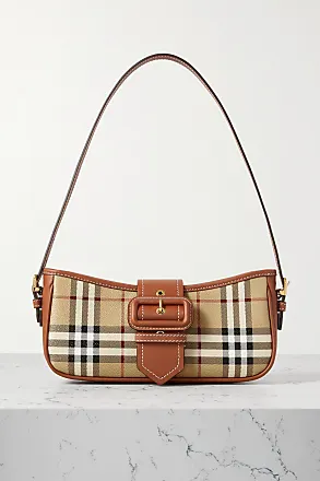 Burberry London Coated Canvas Nova Check Handle Bag - Neutrals