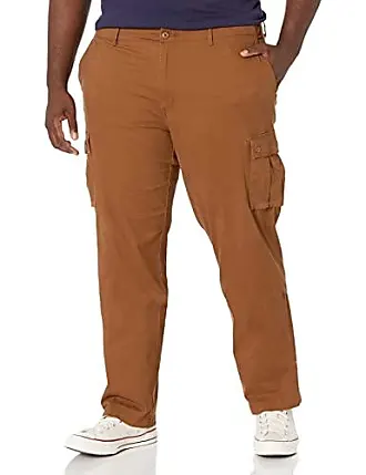 Essentials Pantalon en Sergé Stretch 5 Poches Coupe Droite Homme,  Bleu Marine, 28W / 28L : : Mode