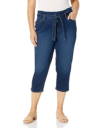 Gloria Vanderbilt Womens Misses Paperbag Straight Leg Cropped Jean, Berwyn, 14 Regular