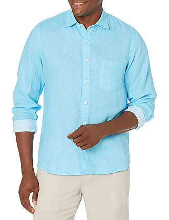 mens blue linen shirts uk