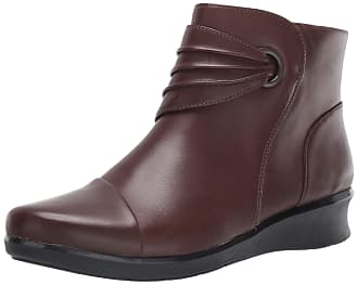 clarks brown leather ankle boots
