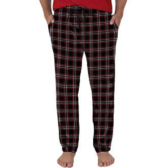 Mens Classic Checked Polar Fleece Lounge Wear Pyjama Bottoms Nightwear Sleepwear Red XX-Large 