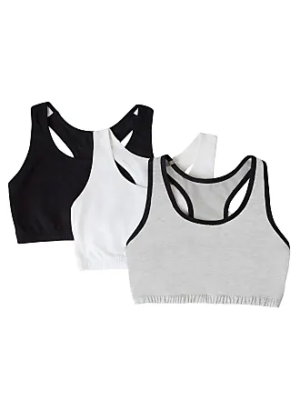 Fruit of the Loom Women's Tank Style Cotton Sports Bra 3-Pack Red Hot with  Black/White/Black 40