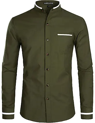 ZEROYAA Mens Hipster Solid Slim Fit Long Sleeve Mandarin Collar Dress  Shirts : : Clothing, Shoes & Accessories