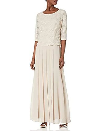 Le Bos Womens Embroidered Pleated Long Dress, Topaz, 18