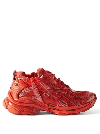 Balenciaga Track 2 Layered Metallic Sneakers In Red