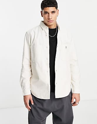 Topman canvas overshirt in light stone-Neutral