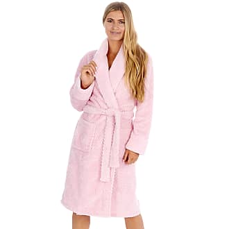 Forever Dreaming Ladies Womens Hot Pink Soft Fleece Snuggle Dressing Robe Gown with Shawl Collar