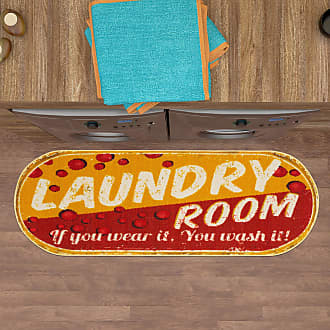 Ottomanson Laundry Collection Non-Slip Rubberback Laundry Text 2x5