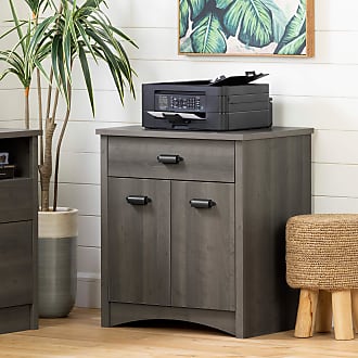 South Shore Furniture Gascony Printer Cabinet-Gray Maple