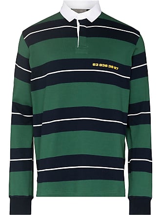 Kings of NY Green and Red Striped Mens Long Sleeve Rugby Shirt X-Large / Green and Red