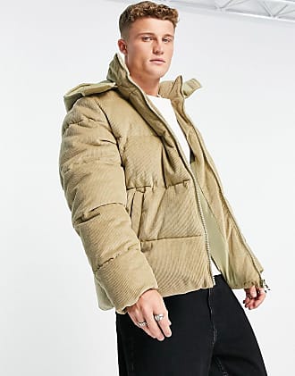 ASOS Herren Kleidung Jacken & Mäntel Mäntel Parkas Puffer jacket in with contrast khaki panel 