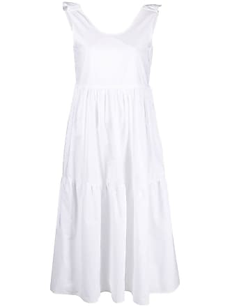 Gentryportofino ruffled tiered midi dress - women - Cotton - 40 - White