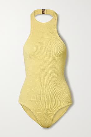 Damen Bekleidung Bademode und Strandmode Monokinis und Badeanzüge Abysse Net Sustain Hawkins Badeanzug Aus Recyceltem Material Mit Print in Gelb 