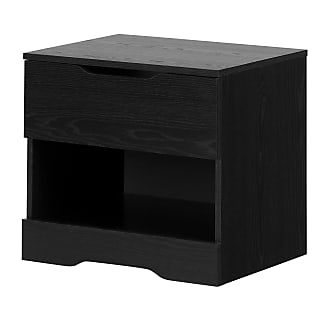 South Shore Furniture Holland 1-Drawer Nightstand, Black Oak