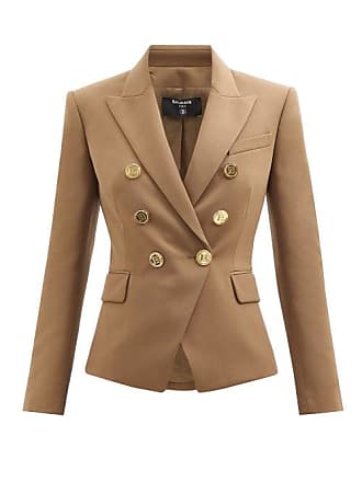 camel balmain blazer