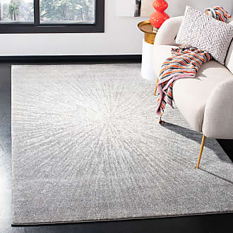 Safavieh Evoke Collection 67 x 67 Square Dark Grey/Ivory EVK228H Abstract Burst Non-Shedding Living Room Bedroom Dining Home Office Area Rug