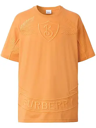 Camiseta com gola xadrez Burberry e nome bordado