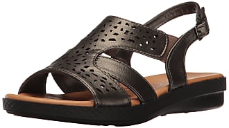 Easy Street Womens Bolt Flat Sandal, Pewter, 6.5 2W US