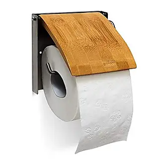 Porte-papier toilette avec rangement et couvercle, lot de 4, support en  plastique HxLxP: 15 x 13,5 x 15 cm, gris-vert