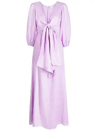 FAITHFULL THE BRAND Llian Linen Mini Wrap Dress in Purple