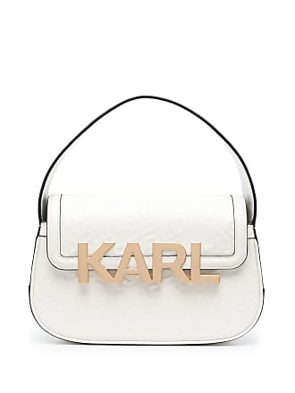 Karl Lagerfeld Logo-debossed Patent Shoulder Bag in Purple