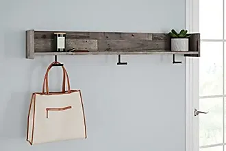 VASAGLE Wall-Mounted Coat Rack, Wall Hook Rack with Hanging Rod, Storage  Shelf, Laundry Room Shelf with Hooks, for Entryway, Bathroom, Rustic Brown  and Bronze
