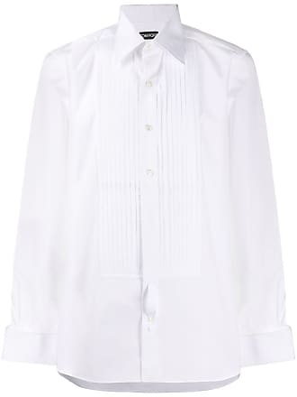 Tom Ford plissé embellished buttoned shirt - men - Cotton - 45 - White