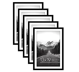 Americanflat 16x20 Picture Frame in Mahogany - Displays 11x14 With Mat and  16x20 Without Mat - Set of 5 Frames with Sawtooth Hanging Hardware For  Horizontal and Vertical Display 