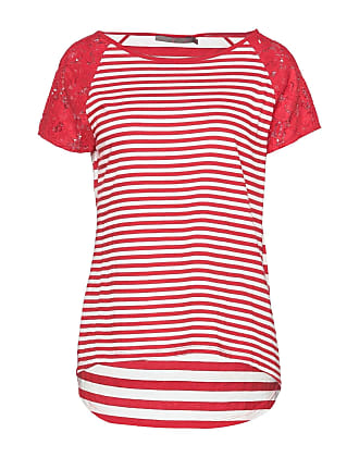 Pier Angelini Geribd shirt rood gestreept patroon casual uitstraling Mode Shirts Geribde shirts 