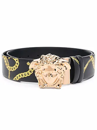 Versace+Men+Gold+Medusa+Buckle+white+Leather+Belt+46%2F115 for sale online
