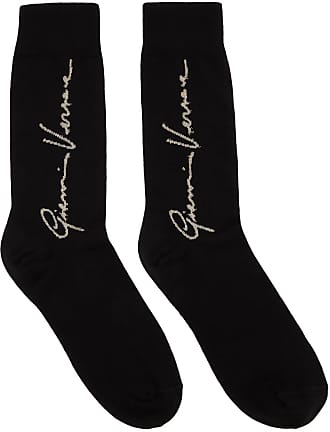 Versace Black Signature Motif Socks