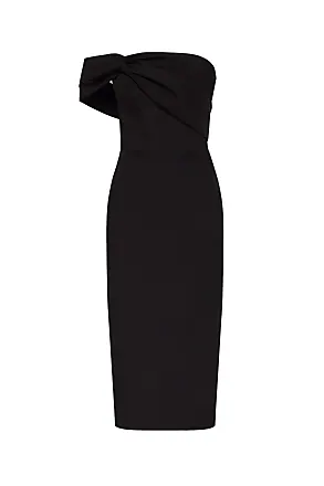 Milla Black Classy midi dress with open neckline