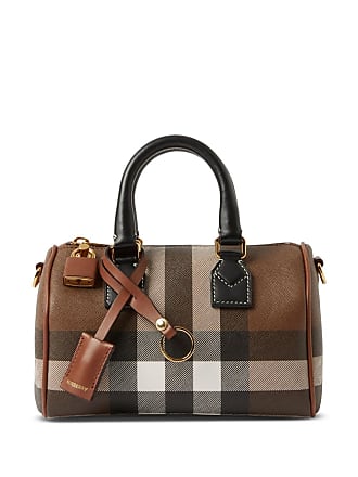 BURBERRY Small Chester Nova Check Patent Bowling Bag Black