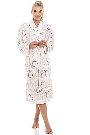 Camille Womens Ex Marks & Spencers Grey Fleece Short Length Housecoat 